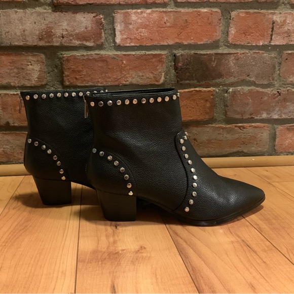 Aldo Black ankle boots with Silver studs - Picture 1 of 4